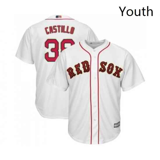 Youth Boston Red Sox 38 Rusney Castillo Authentic White 2019 Gold Program Cool Base Baseball Jersey